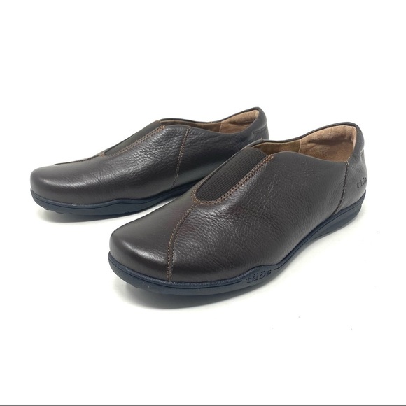 Taos Town Center chocolate leather slip on loafer flats - Picture 2 of 7